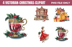 Victorian Christmas Sublimation Clipart PNG Product Image 1