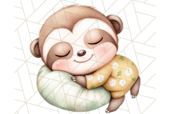 Sleeping Baby Animals PNG, Cozy Pajama Bedtime Clipart Png Product Image 4