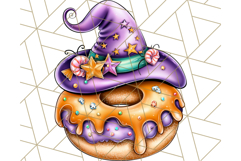 Halloween Donut Clipart PNG, Cute Spooky Doughnut Art Product Image 4