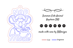 Summer Cute Animal Keychain Laser Cut SVG Product Image 2