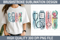 Nurse Brushstroke Sublimation Design - Brushstroke PNG Product Image 1