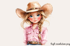 Little Cowgirl Clipart Sublimation PNG Product Image 1