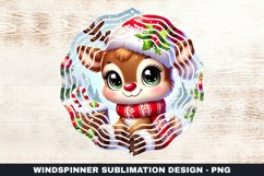 Christmas Deer Wind Spinner Sublimation Design Product Image 1