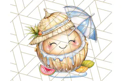 Tropical Tiki Friends PNG Clipart, Cute Summer Art Product Image 4