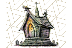Halloween Buildings Clipart PNG, Haunted Houses Art Product Image 4