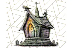 Halloween Buildings Clipart PNG, Haunted Houses Art Product Image 4