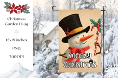 Vintage Christmas Snowman Garden Flag Template Product Image 1