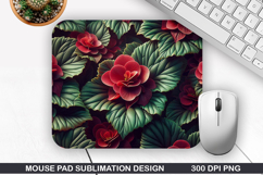 3D Flowers Mouse Pad Sublimation, Flowers Mouse Pad PNG Product Image 1
