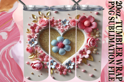Vibrant Skies 20oz tumbler wrap, 3D Heart Product Image 1