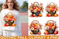 Gothic Fall Clipart PNG Dark Autumn Watercolor PNG Product Image 1