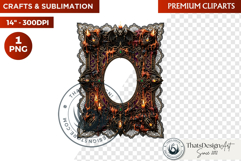 Autumn clipart Harvest of Haunts Halloween Gothic Frame PNG Product Image 1