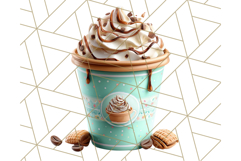 Pastel Coffee Mug Clipart PNG, Latte Iced Coffee Tea Cups Product Image 4