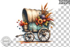 Fall Wagon Garden Sublimation - Fall Clipart PNG Design Product Image 1