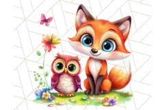 Cute Animal Friends Clipart PNG, Bright Spring Animal Duos Product Image 4