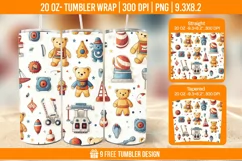 Children Toys Tumbler Wrap Designs, Sublimation Wrap Product Image 1