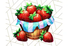 Strawberry Fruit PNG Clipart, Adorable Kawaii Characters Png Product Image 4