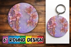 Shimmering Blossom Leopard Sublimation : Keychain, Coaster Product Image 1