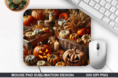 Pumpkins Mouse Pad, Halloween Mouse Pad PNG Design Product Image 1