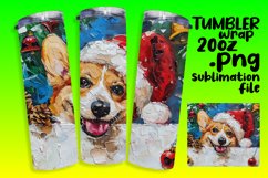 Holiday Sublimation Tumbler Wrap Peeking Dog Winter Design Product Image 1