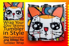 Cat Tumbler Wrap Extravaganza: Sublimation Art Product Image 1