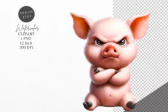Pig clipart, Animals clipart, Funny clipart Product Image 1