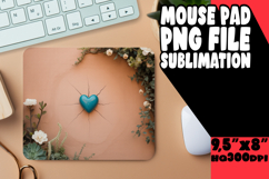 Enchanted Desk Pad PNG Style, 3D Heart Product Image 1