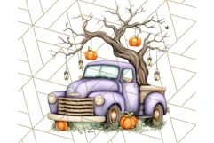 Halloween Cottagecore Truck PNG Clipart, Fall Style Clip Art Product Image 4