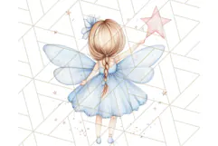 Pastel Blue Fairy Garden Clipart, Enchanted Cottagecore Png Product Image 4