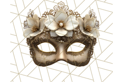 Vintage Garden Masquerade Floral Eye Mask PNG Clipart Product Image 4