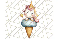 Cute Dessert Unicorn PNG Clipart with Cupcakes & Candies Product Image 4