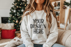 Christmas Gildan 18000 Ash Crewneck Sweatshirt Mocku Product Image 1