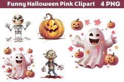 Funny Halloween Pink Clipart PNG Product Image 1