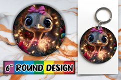 Artistic Keychain Circle Design Template , Holiday Animals Product Image 1