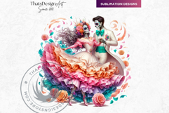 Pastel Floral Day of the Dead Clipart PNG Set v2,sugar skull Product Image 6
