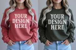 Gildan 18000 Sweatshirt Couples Sweatshirt Mockup Product Image 1