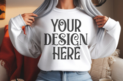 White Gildan 18000 Sweatshirt mockup Product Image 1