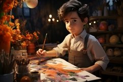 3D Character Child Boy Painter with relevant environment Product Image 1