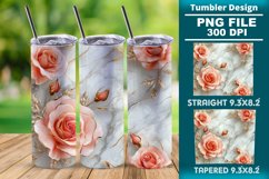 3D Rose Tumbler 20oz skinny wrap design, Tumbler design Product Image 1