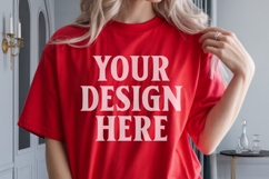 Comfort Colors 1717 Red T-Shirt Mockup Product Image 1