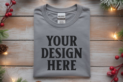 Gildan 64000 Sport Grey Folded Christmas Flat Lay T-shirt Product Image 1