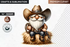 Western clipart, Cowboy Gnome clipart, gnome sublimation Product Image 1