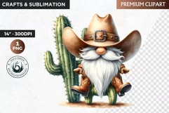 Western clipart, Cowboy Gnome clipart, gnome sublimation Product Image 1