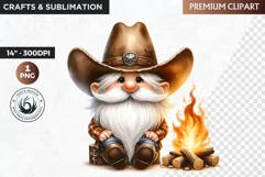 Western clipart, Cowboy Gnome clipart, gnome sublimation Product Image 1