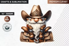 Western clipart, Cowboy Gnome clipart, gnome sublimation Product Image 1