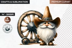 Western clipart, Cowboy Gnome clipart, gnome sublimation Product Image 1