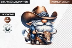 Western clipart, Cowboy Gnome clipart, gnome sublimation Product Image 1