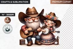 Watercolor Cowboy Gnome clipart, western clipart, wild west Product Image 1