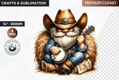 Western clipart, Cowboy Gnome clipart, gnome sublimation Product Image 1