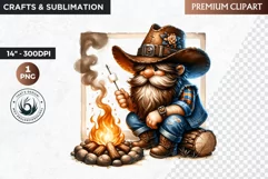 Western clipart, Cowboy Gnome clipart, gnome sublimation Product Image 1