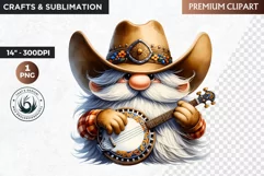 Western clipart, Cowboy Gnome clipart, gnome sublimation Product Image 1